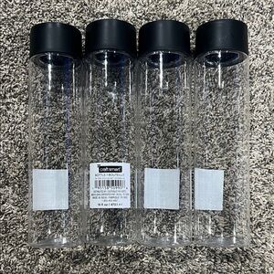 Clear Bottles with Black Lids